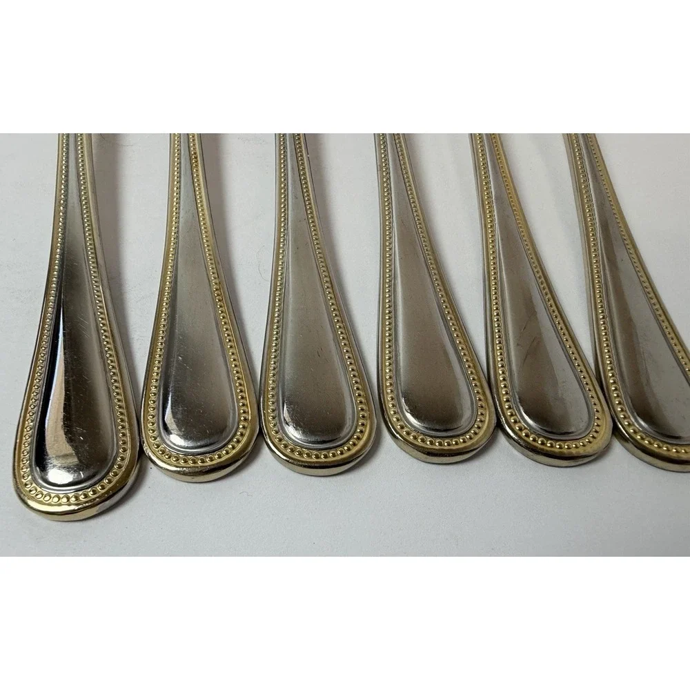 Wallace Stainless Gold Royal Bead Set Of 6 Dinner Forks